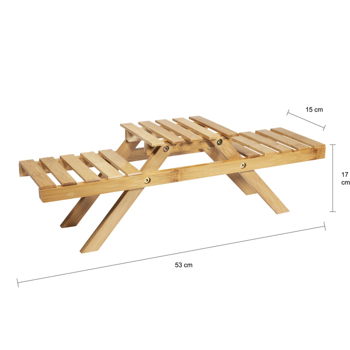 QUVIO Plantenstandaard met 3 planken - Bamboe