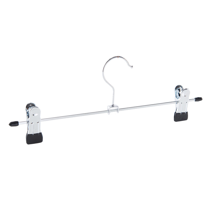 ACAZA Kledinghangers - Broekhanger - Rokhangers - 31 cm lang - Met Knijpers - Anti Slip - 20 Stuks - Metaal - Zilver