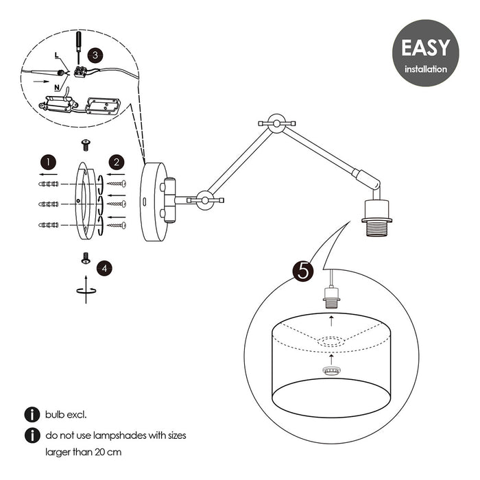 Home Sweet Home wandlamp Shift 70|70|32cm - Messing