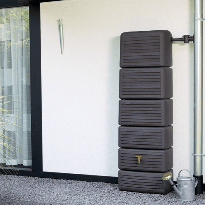 Garantia - Regenton Slim - Wood Decor Dark - 300 Liter