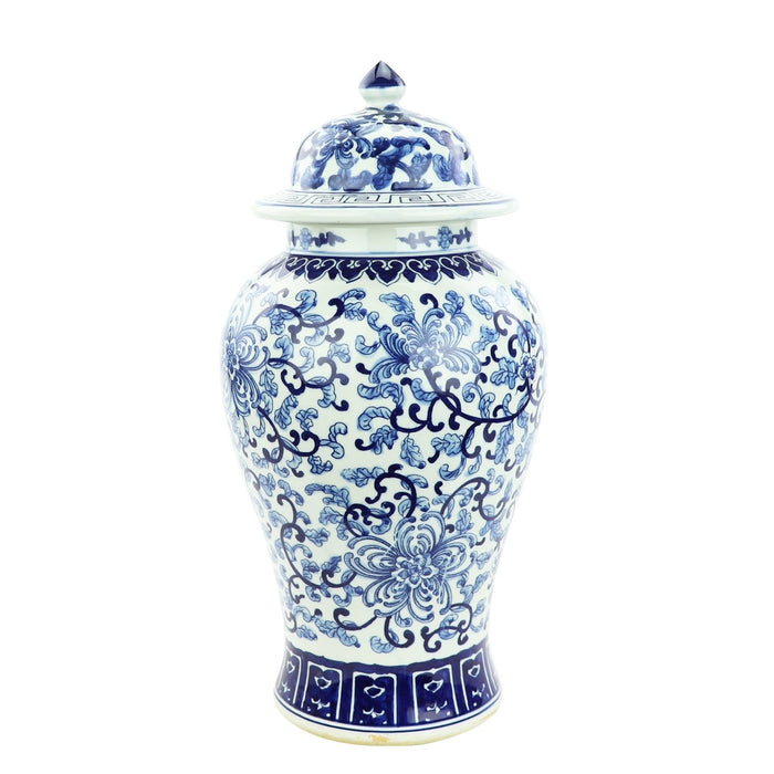 Fine Asianliving Chinese Gemberpot Blauw Wit