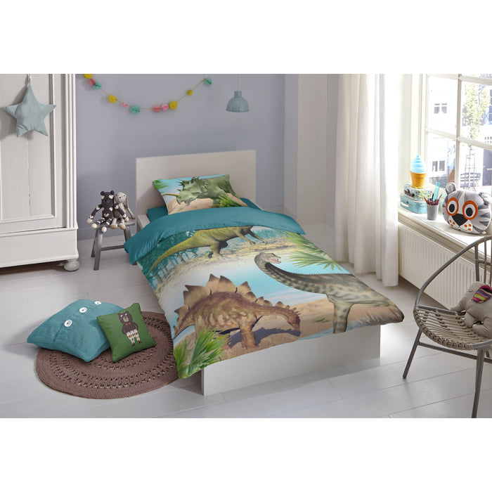 Good Morning Dekbedovertrek Katoen Dino multi