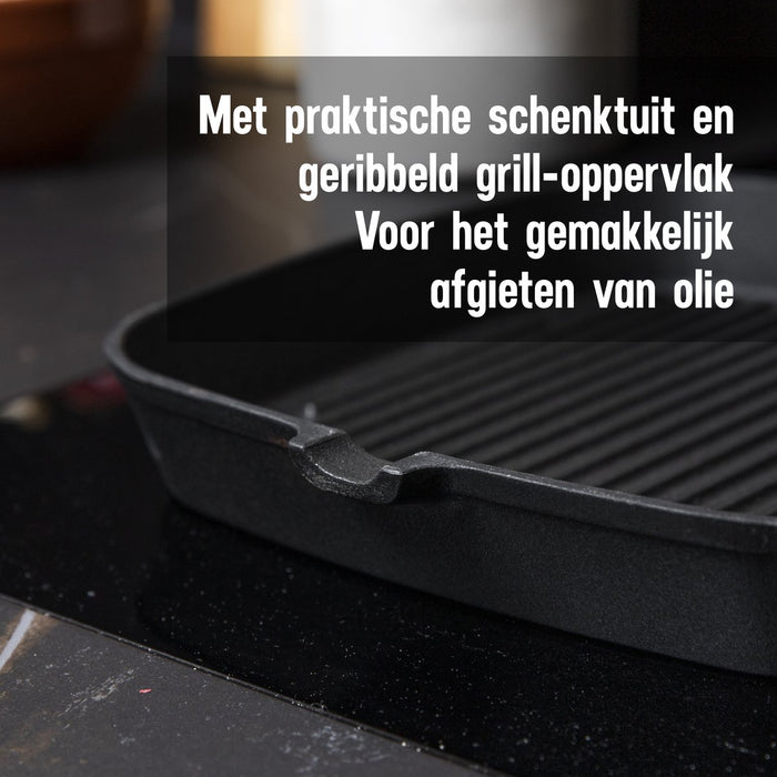 Daumonet Auguste Noir - Gietijzeren Grillpan