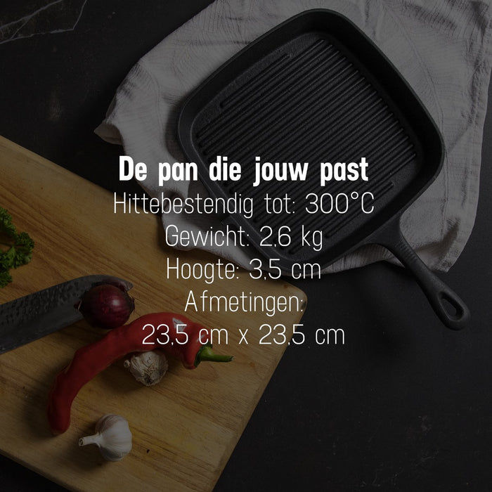 Daumonet Auguste Noir - Gietijzeren Grillpan