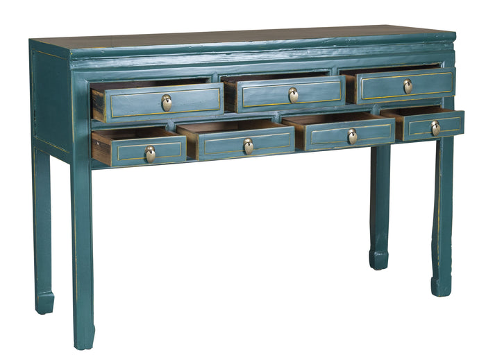Fine Asianliving Antieke Chinese Sidetable Teal B121xD45xH78cm