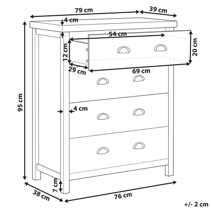 Beliani - CLIO - Commode - Lichtgrijs - Vezelplaat