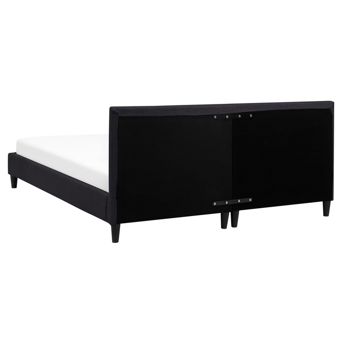 Beliani-FITOU -Tweepersoonsbed LED-Zwart-160 x 200 cm-Polyester