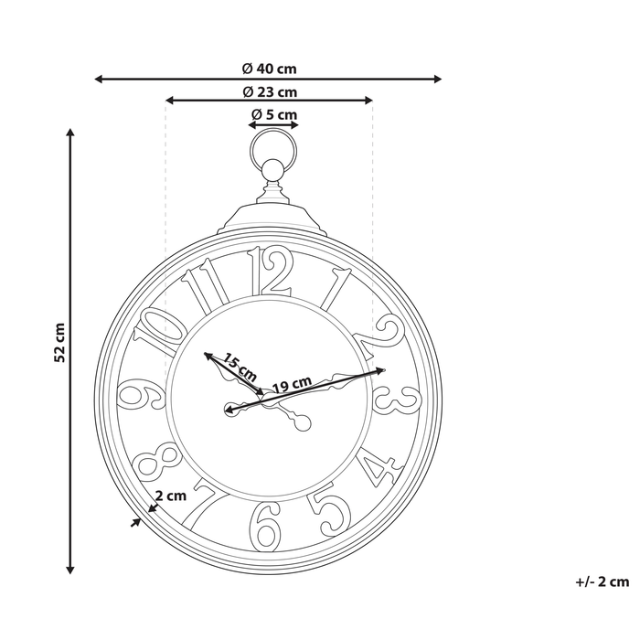 Beliani - ALCOBA - Wandklok - Bruin - Synthetisch materiaal