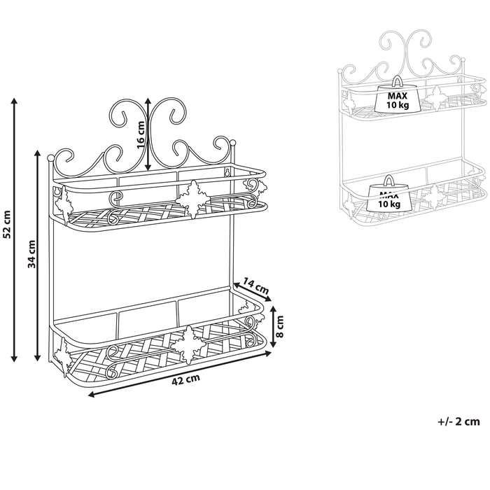 Beliani - MARAYES - Badkamer plank - Zwart - IJzer