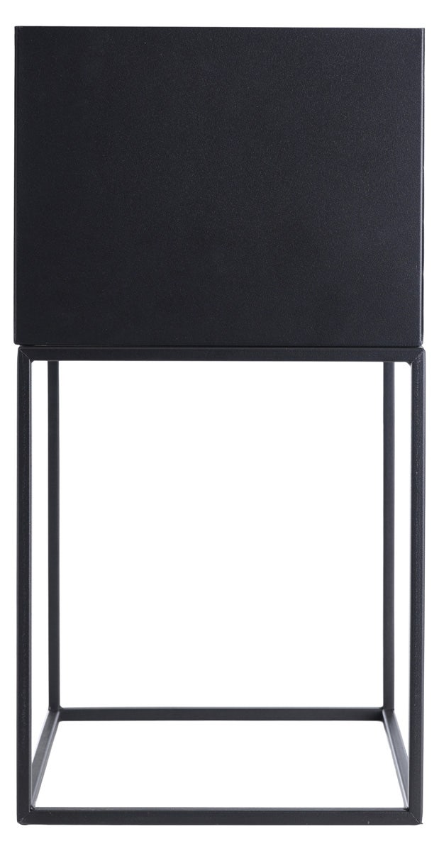 Lisomme Xam staande metalen plantenbak zwart - 28 x 55 cm