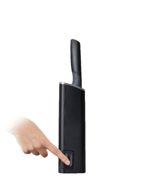 SlimBlock met Set van 5 Elevate Messen - Zwart - Joseph Joseph