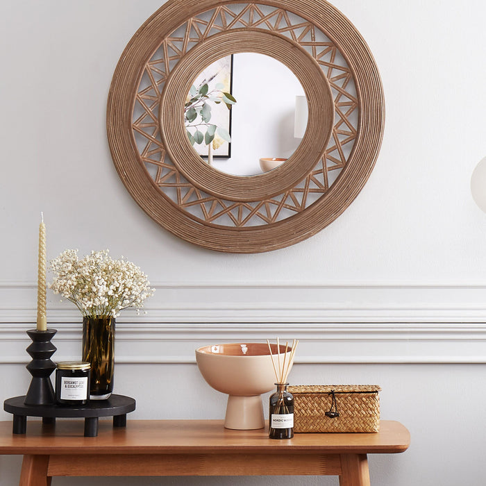 Beliani - CACOMA - Wandspiegel - Lichtbruin - Bamboehout