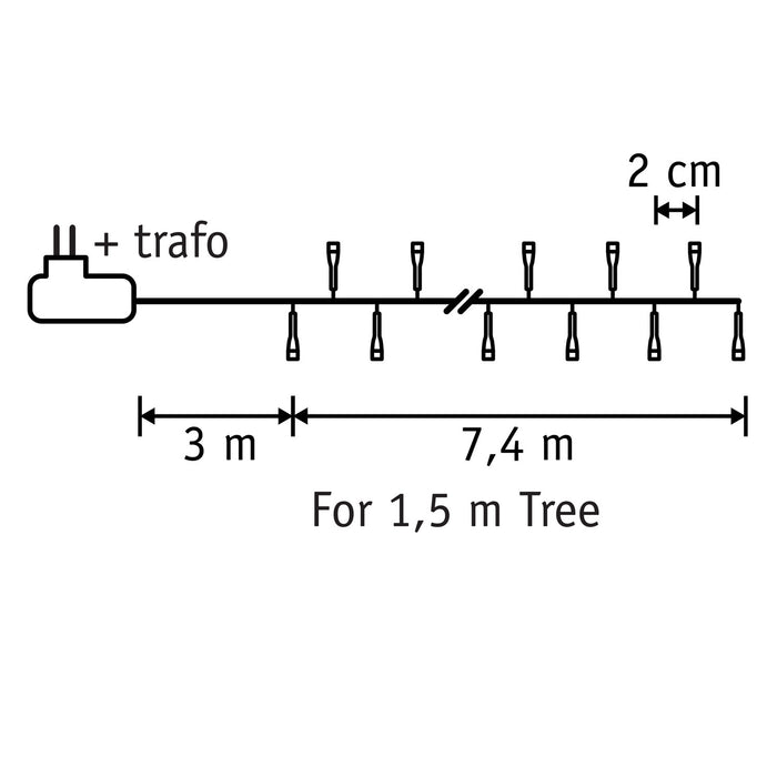 Luca Lighting Kerstboomverlichting - 370 LED - L740 cm - Warm Wit