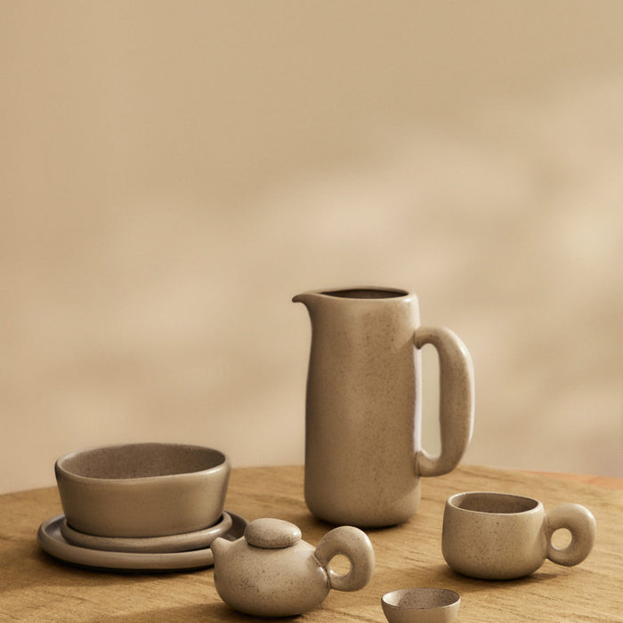 Kave Home - Tersilia theeservies in bruin keramiek