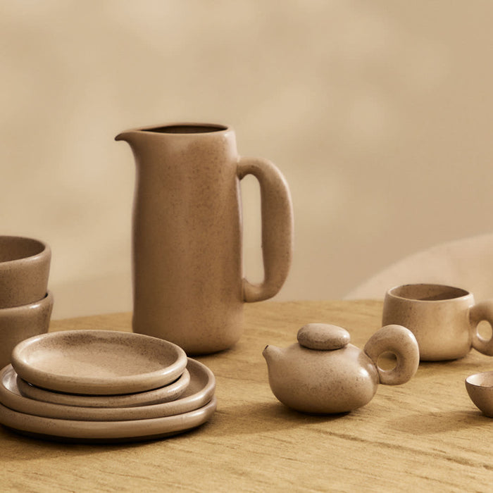 Kave Home - Tersilia theeservies in bruin keramiek