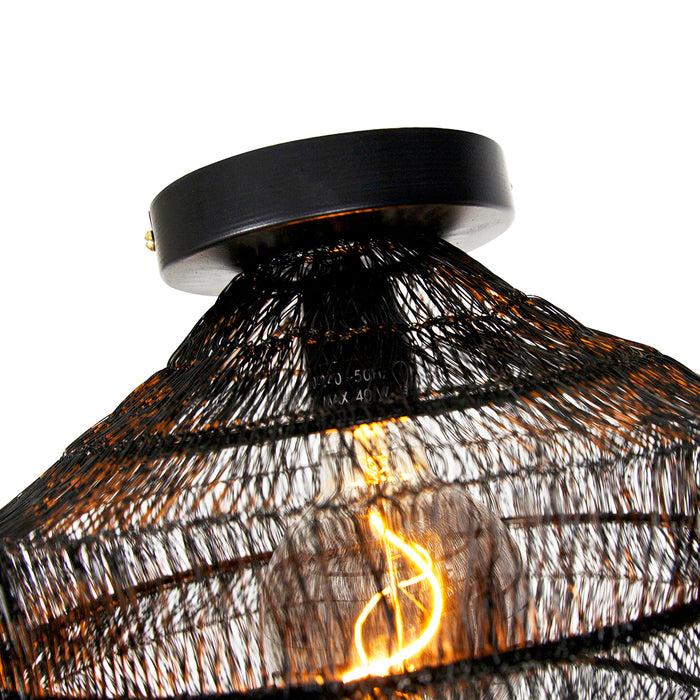 QAZQA Oosterse plafondlamp zwart 25 cm - Vadi