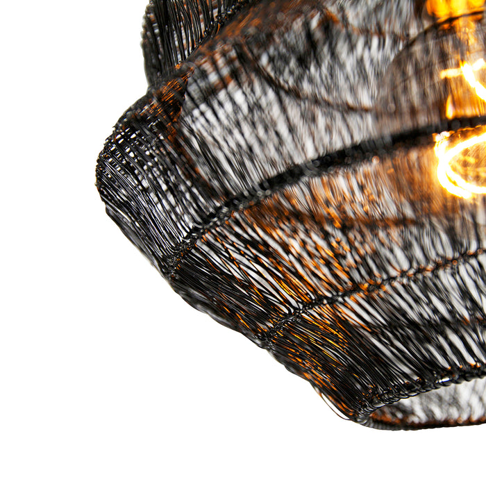 QAZQA Oosterse plafondlamp zwart 25 cm - Vadi