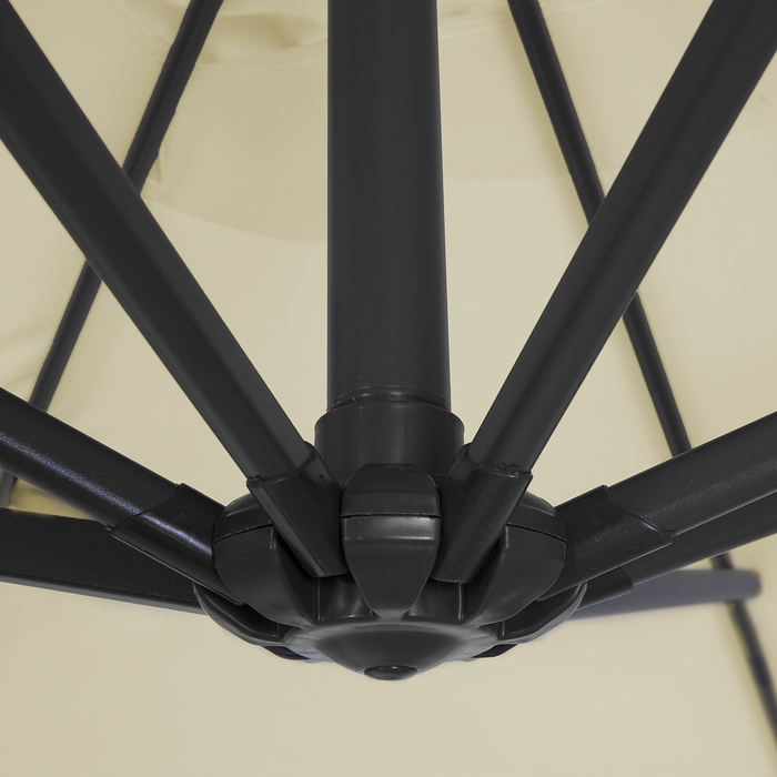 Beliani - MONZA - Zweefparasol - Beige|Donkergrijs - Polyester