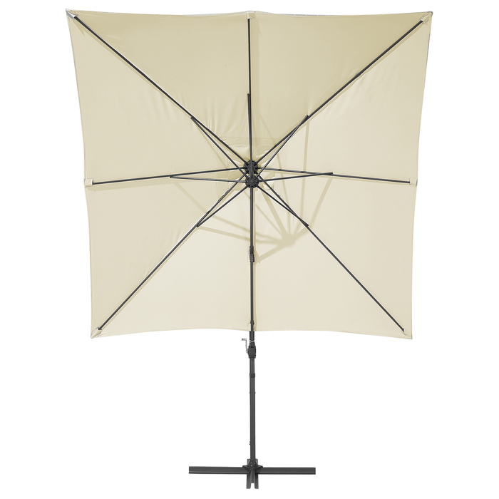 Beliani - MONZA - Zweefparasol - Beige|Donkergrijs - Polyester