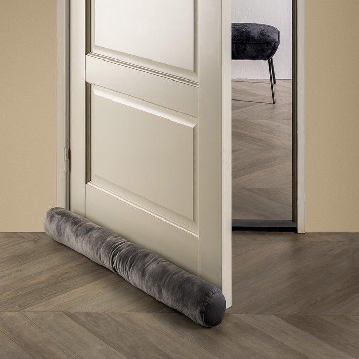 Dutch Decor Tochtstopper 90x10 cm - FINN - velvet tochtrol - antraciet