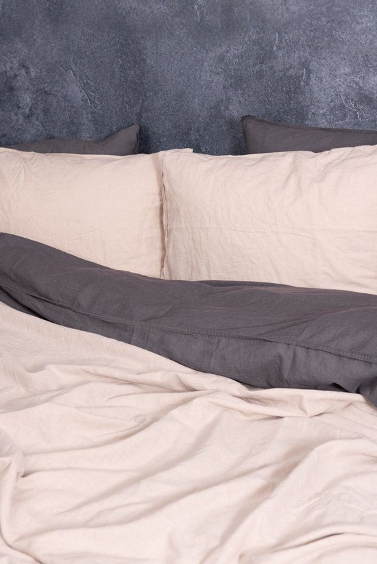 Halflinnen - Naturel - Maat: 1-persoons (140 x 200|220 cm)