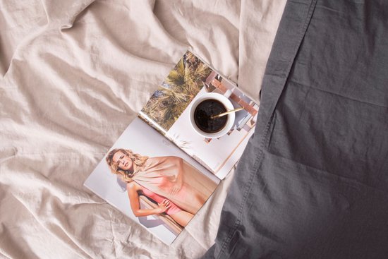 Halflinnen - Naturel - Maat: 1-persoons (140 x 200|220 cm)