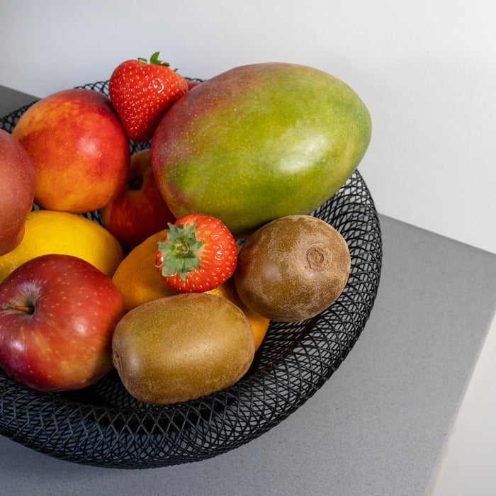 QUVIO Fruitschaal metaal mesh - Zwart
