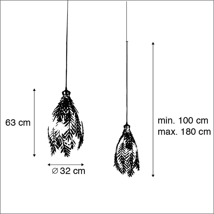 QAZQA Smart hanglamp goud 2-lichts incl. Wifi A60 - Botanica