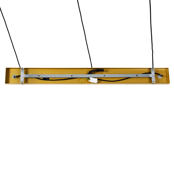 QAZQA Hanglamp goud met amber glas 23 cm langwerpig 3-lichts - Kevin