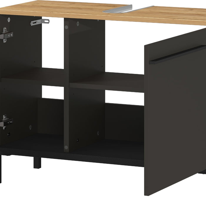 Germania Yonkers Wastafelonderkast Grafiet | Eiken 80 cm