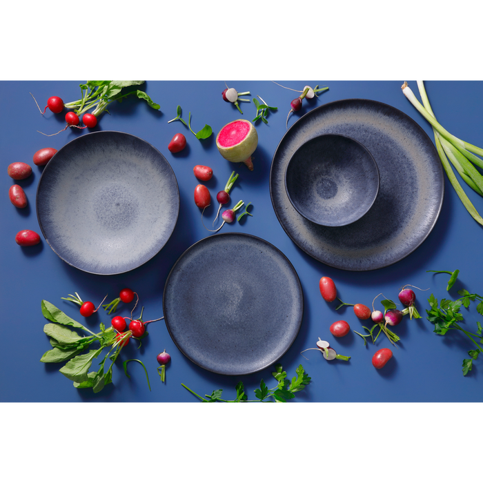 Palmer Bord Houston 22 cm Grijs Zwart Stoneware 2 stuks