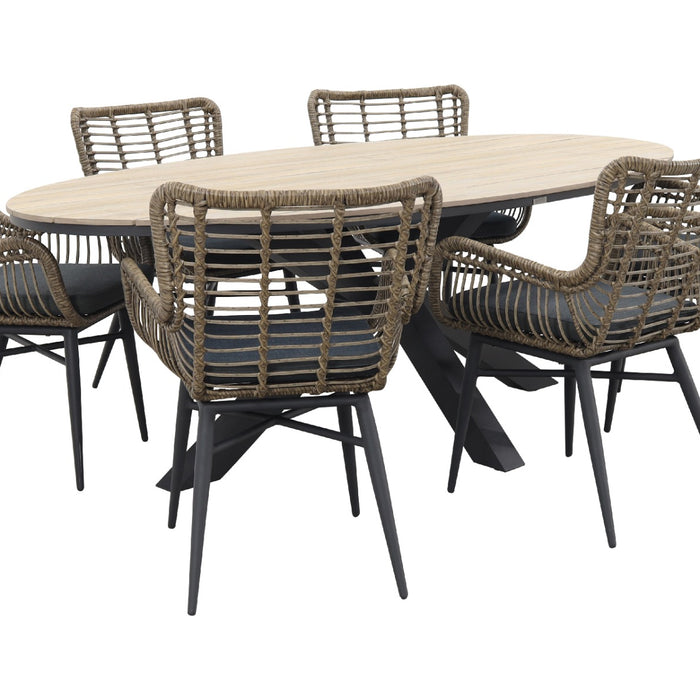 Garden Impressions Jasmine Natural|Edison 220x115 cm. - ovale tuinset