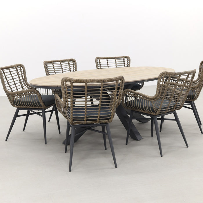 Garden Impressions Jasmine Natural|Edison 220x115 cm. - ovale tuinset