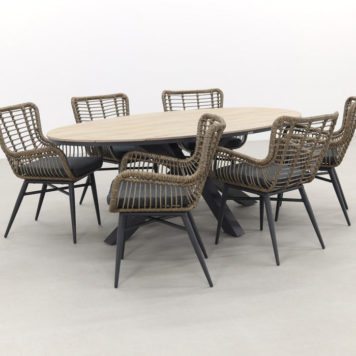 Garden Impressions Jasmine Natural|Edison 220x115 cm. - ovale tuinset