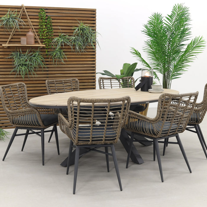 Garden Impressions Jasmine Natural|Edison 220x115 cm. - ovale tuinset