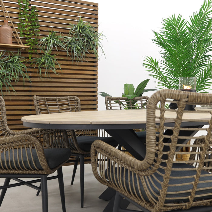 Garden Impressions Jasmine Natural|Edison 220x115 cm. - ovale tuinset