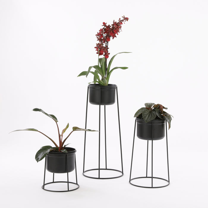 Mica Decorations Ramona Pot op Standaard Zwart