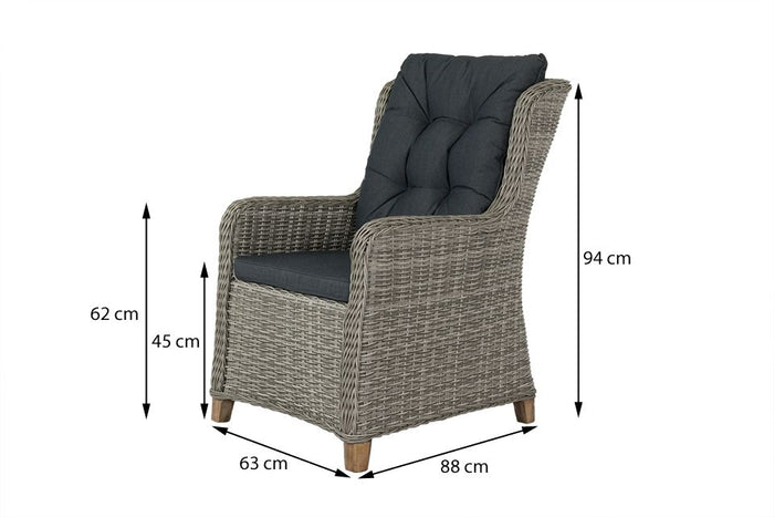 VDG Torino Paloma Grijs|Rome grey 100 cm. - tuinset 5-delig