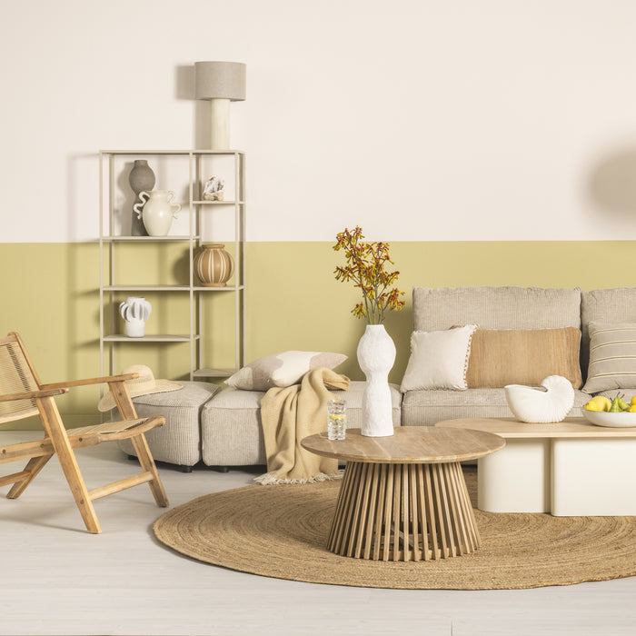 Kave Home Jeanette Salontafel - Ø 80 cm - Massief Teakhout - Naturel