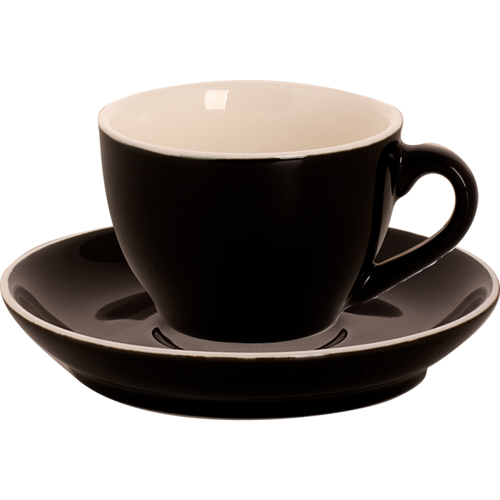 Palmer Cappuccinokop en schotel Colors 18 cl 14 cm Zwart 6 stuk(s)