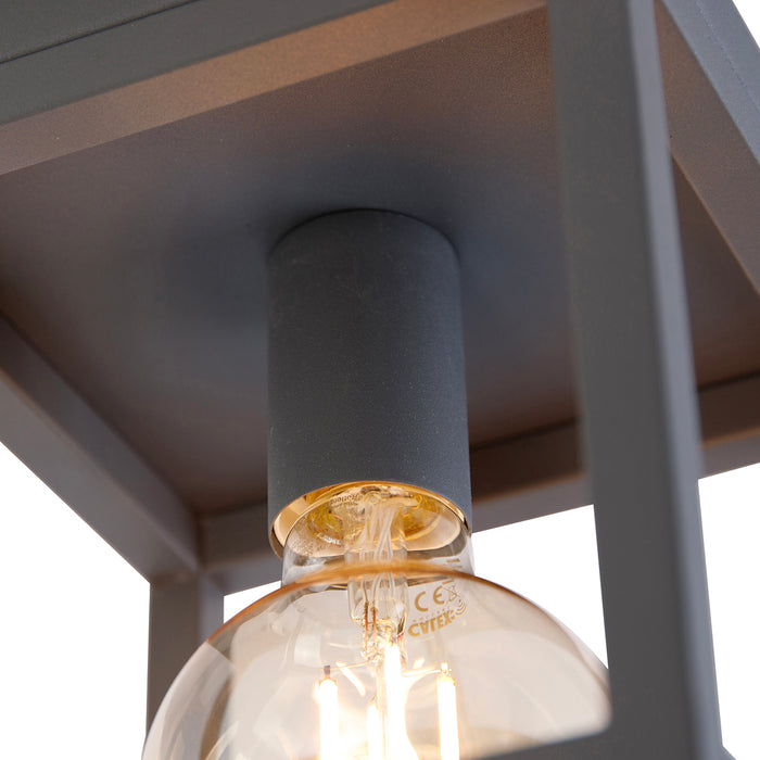 QAZQA Industriële smart plafondlamp donkergrijs incl. Wifi G95 - Cage