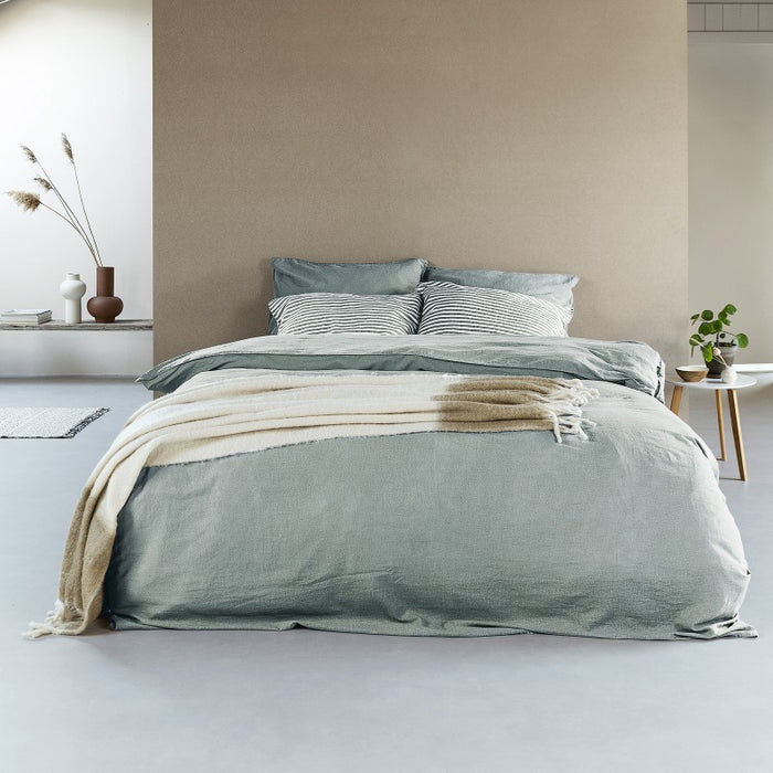 Halflinnen - Groen Maat: 1-persoons (140 x 200|220 cm)