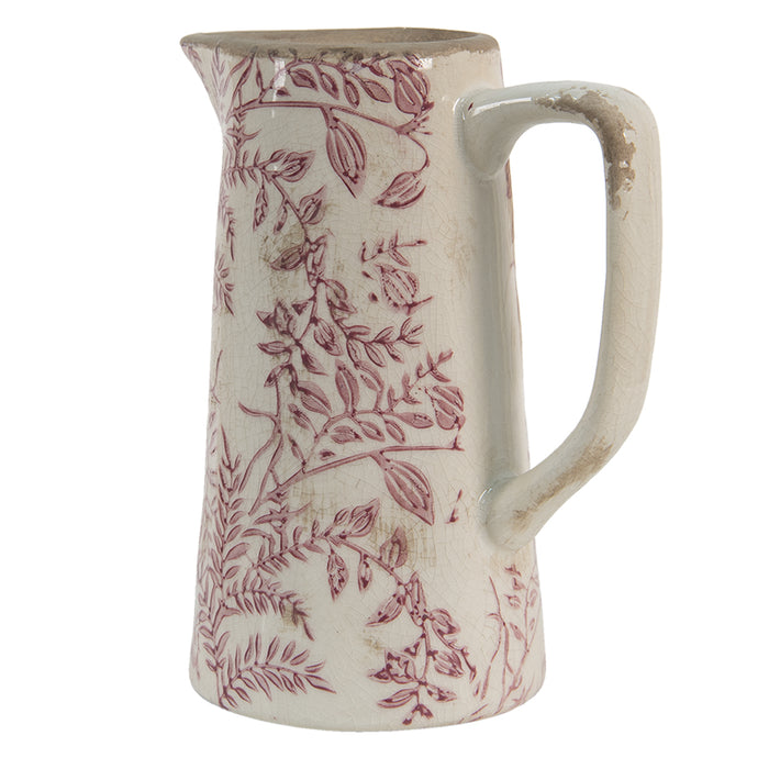 Clayre & Eef Decoratieve Schenkkan 2200 ml Roze Beige Keramiek