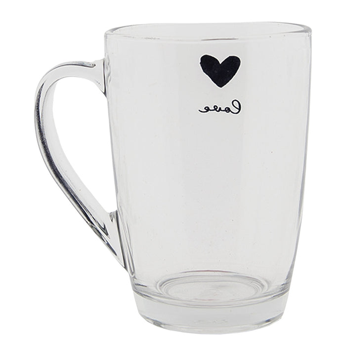 Clayre & Eef Theeglas 300 ml Glas Hart Love Theemok