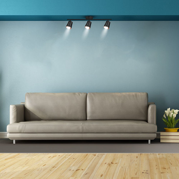 V-tac VT-818 Plafond spot - Zwart - 3x 5W - 3000K - verstelbaar