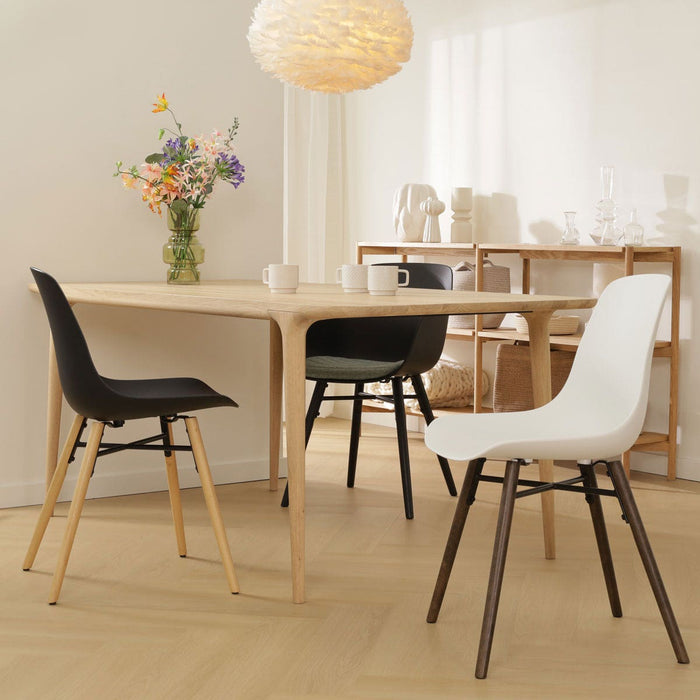 Nolon Nova-Pip Eetkamerstoel Wit - Kunststof - Zwart Onderstel