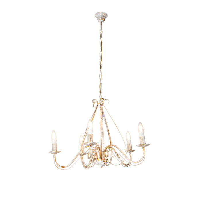 QAZQA Smart kroonluchter wit 5-lichts incl. Wifi B35 - Giuseppe