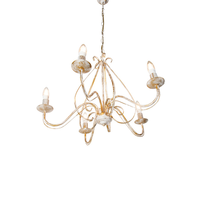 QAZQA Smart kroonluchter wit 5-lichts incl. Wifi B35 - Giuseppe