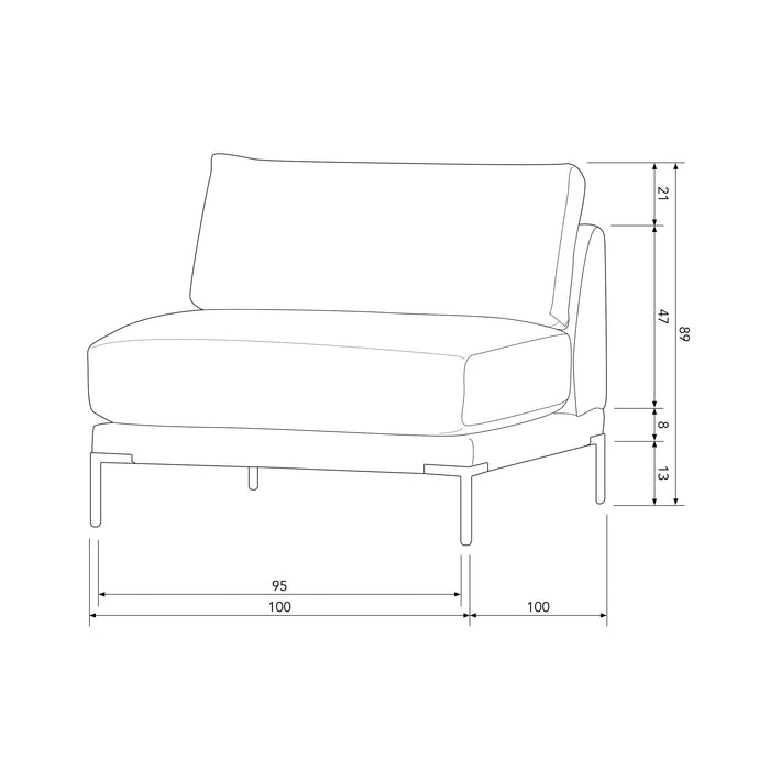 vtwonen Loveseat Element Couple - Polyester - Zand