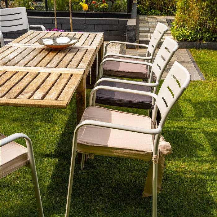 Dutch Decor - JAVAAN - Stoelkussen met lint Pumice stone 45x45 cm - be